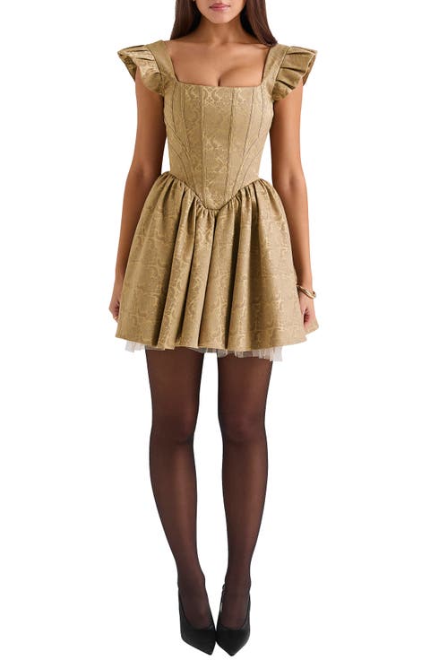 Saasha Bow Back Flare Minidress