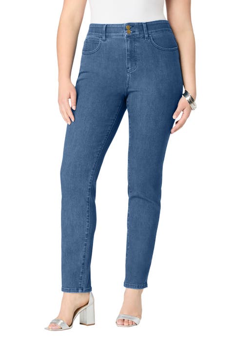 Plus Size High-Rise Tummy Control Straight-Leg Jeans (Plus)