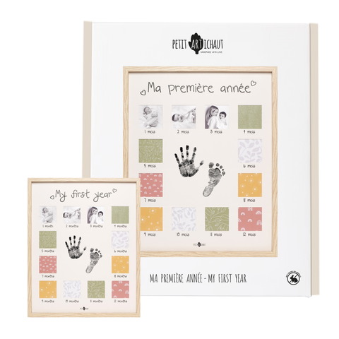 My First Year Memory Frame - Clean Touch Inkless Hand & Footprint Keepsake Kit