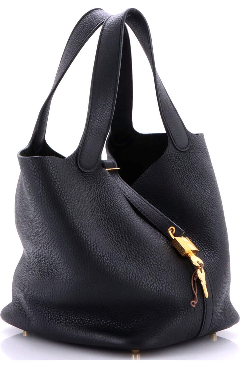 Pre-Owned Hermes Picotin Lock Bag Clemence MM, Alternate, color, Noir