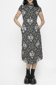 Disturbia Hexweave Fitted Midi Shirt Dress