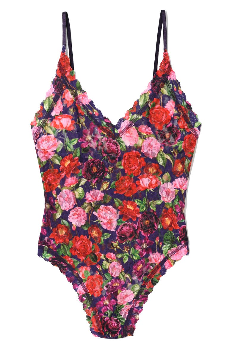 Lace Thong Bodysuit, Main, color, WINTERS TALE NAVY