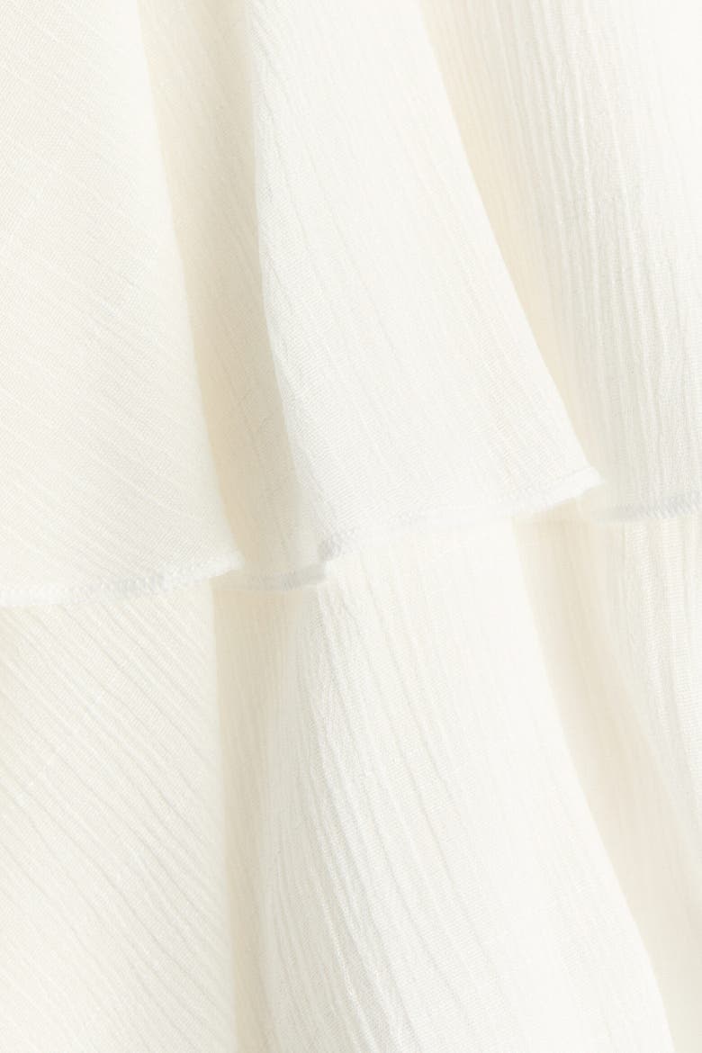 Flounced One-shoulder Dress, Alternate, color, Cream