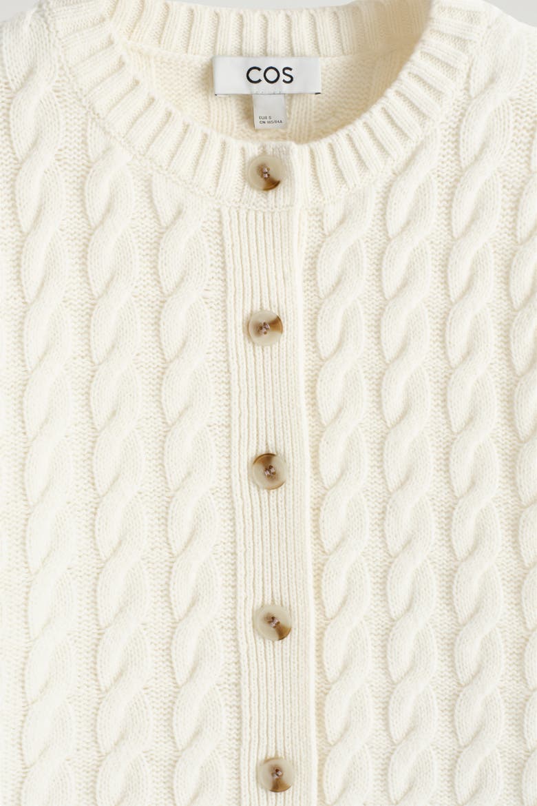 Cable-Knit Merino Wool Cardigan, Alternate, color, IVORY