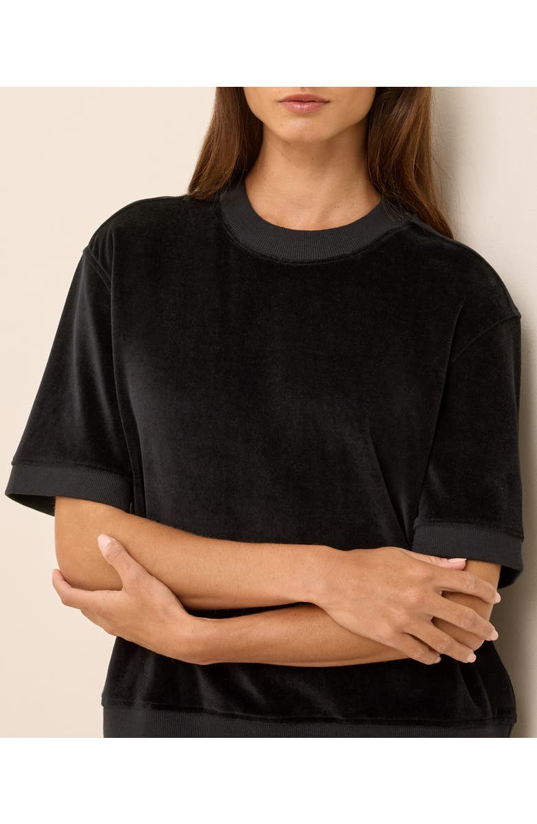Pact Organic Cotton Pure Velour Sweatshirt Tee, Alternate, color, Black