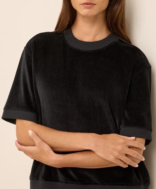 Pact Organic Cotton Pure Velour Sweatshirt Tee In Black