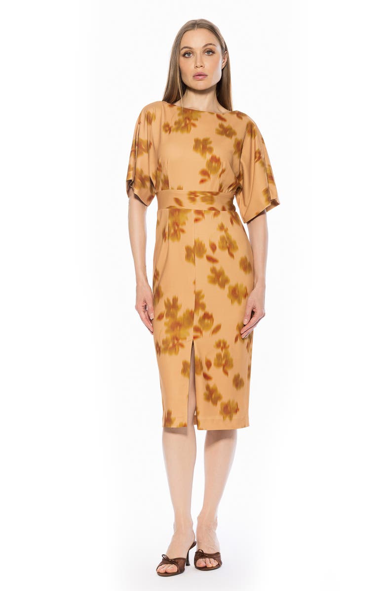 Alexia Admor Mila V-Back Dress, Alternate, color, Yellow Multi