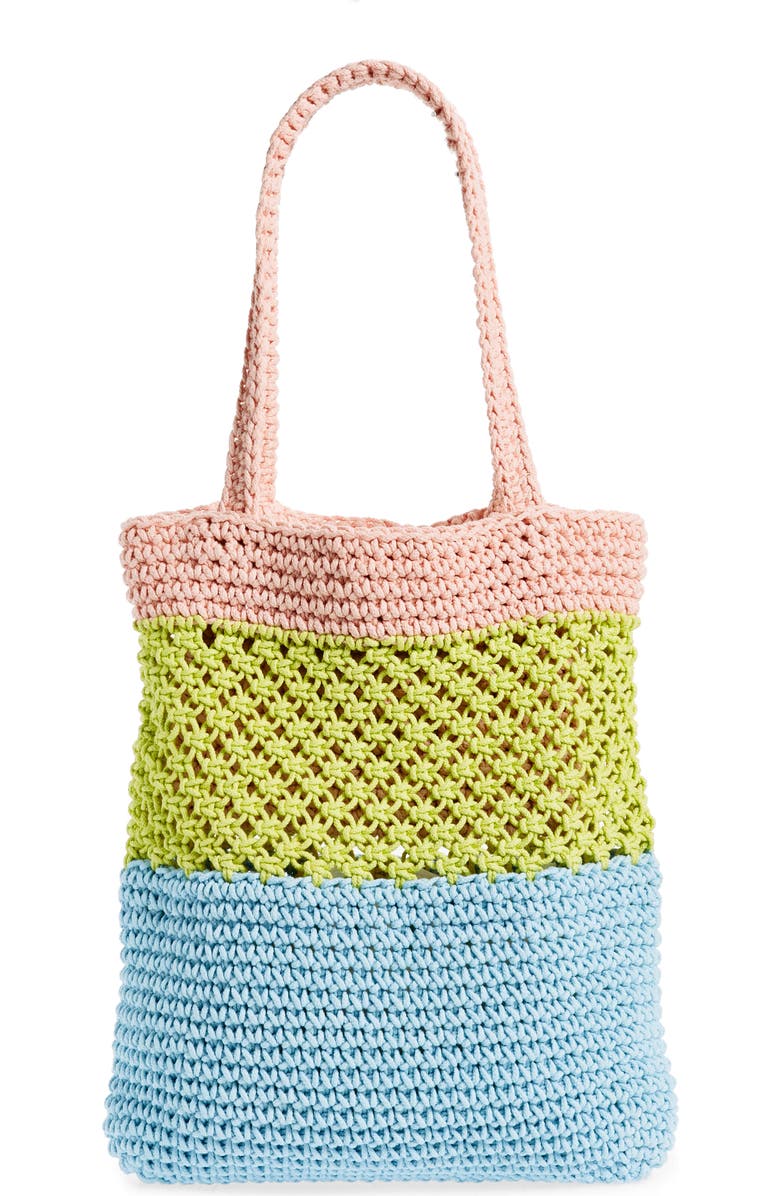 Lele Sadoughi Crochet Tote Bag, Alternate, color,