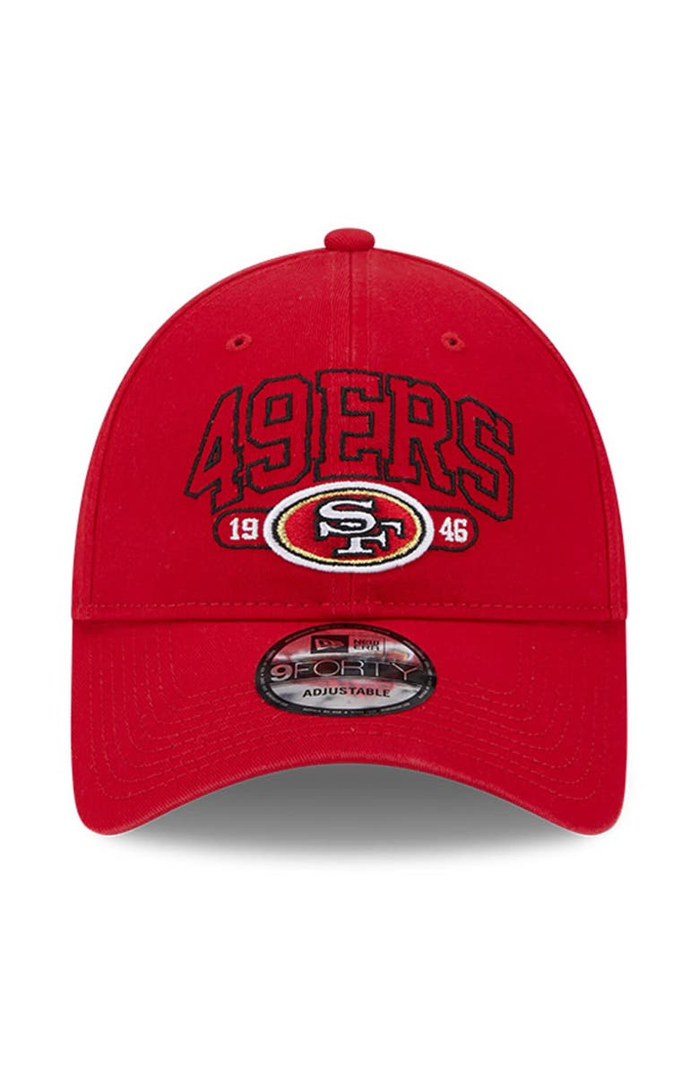 New Era Men's New Era Scarlet San Francisco 49ers Outline 9FORTY Snapback Hat, Alternate, color,