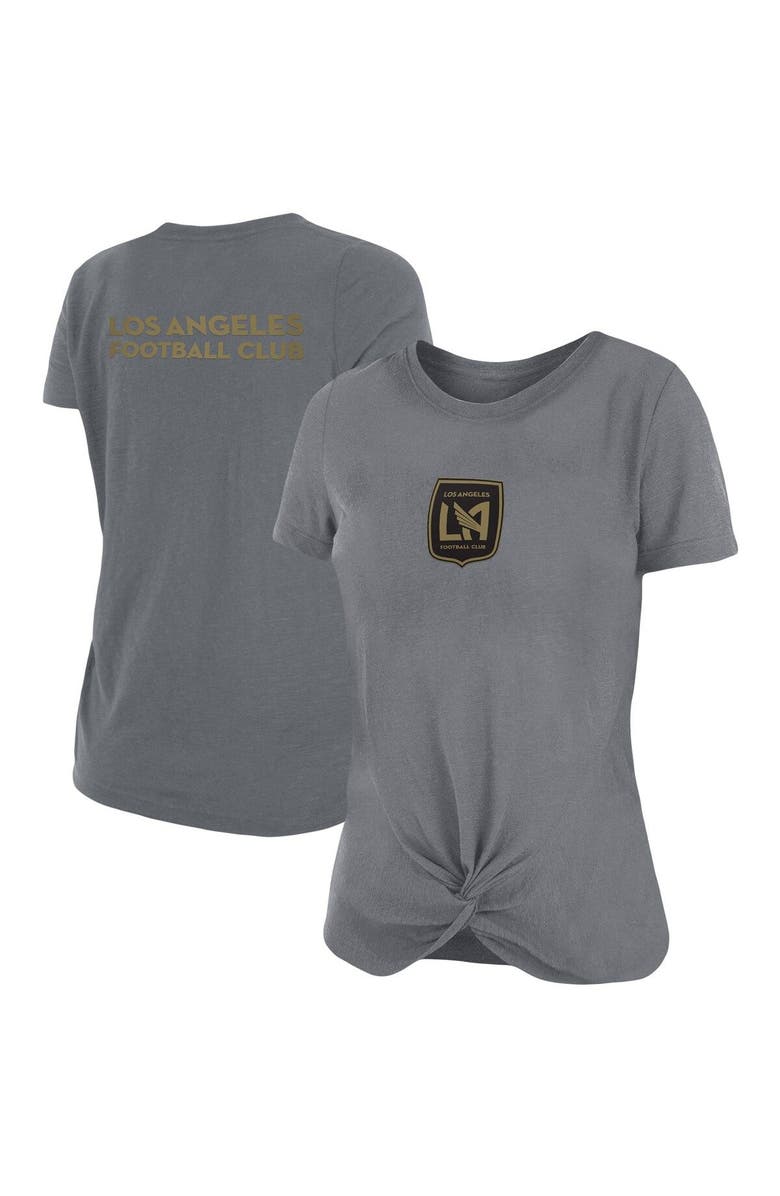 5TH AND OCEAN BY NEW ERA Women's 5th & Ocean by New Era Gray LAFC Front Twist T-Shirt, Main, color, 