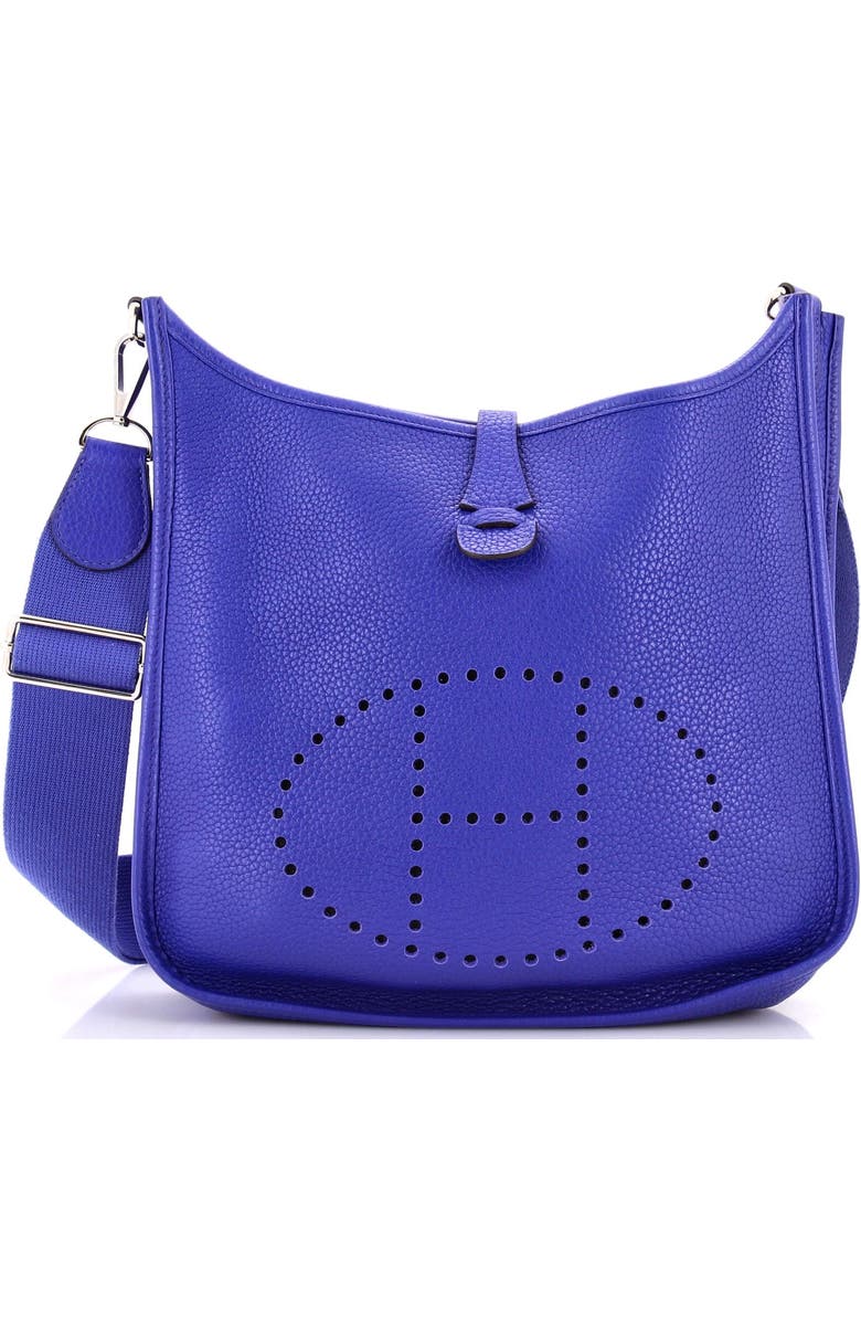 Pre-Owned Hermes Evelyne Bag Gen III Clemence PM, Main, color, Bleu Electrique