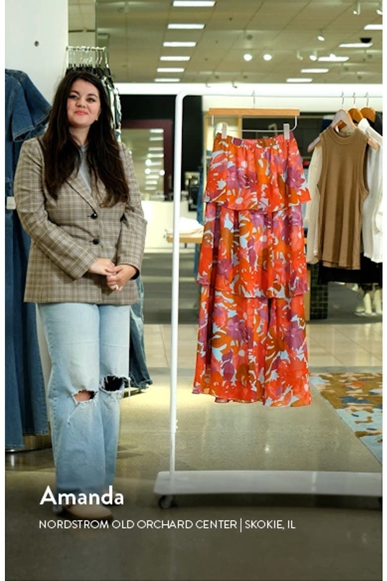 Blaise Floral Print Tiered Ruffle Skirt video