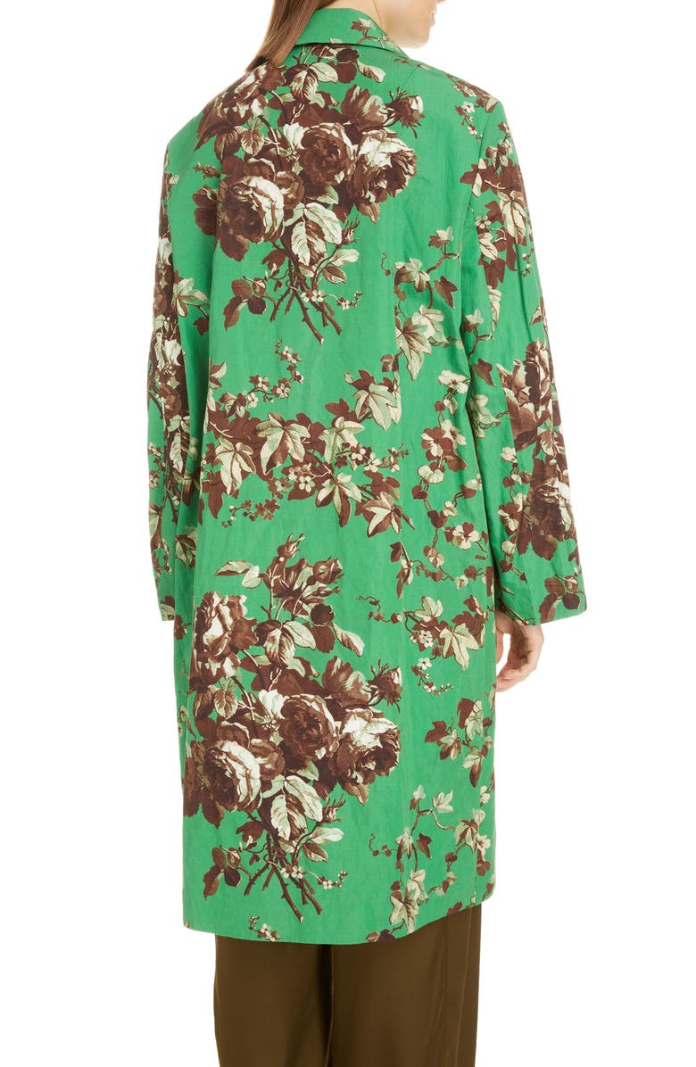 Dries Van Noten Rolta Floral Metallic Cotton Blend Coat, Alternate, color, 