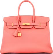 Pre-Owned Hermes Birkin Handbag Pink Epsom with Gold Hardware 35