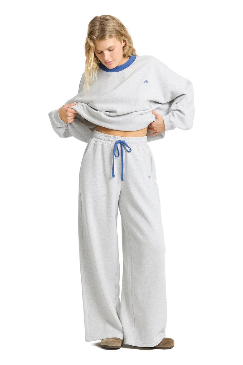 Sunset Wide Leg Fleece Pants, Alternate, color, HEATHER GRAY