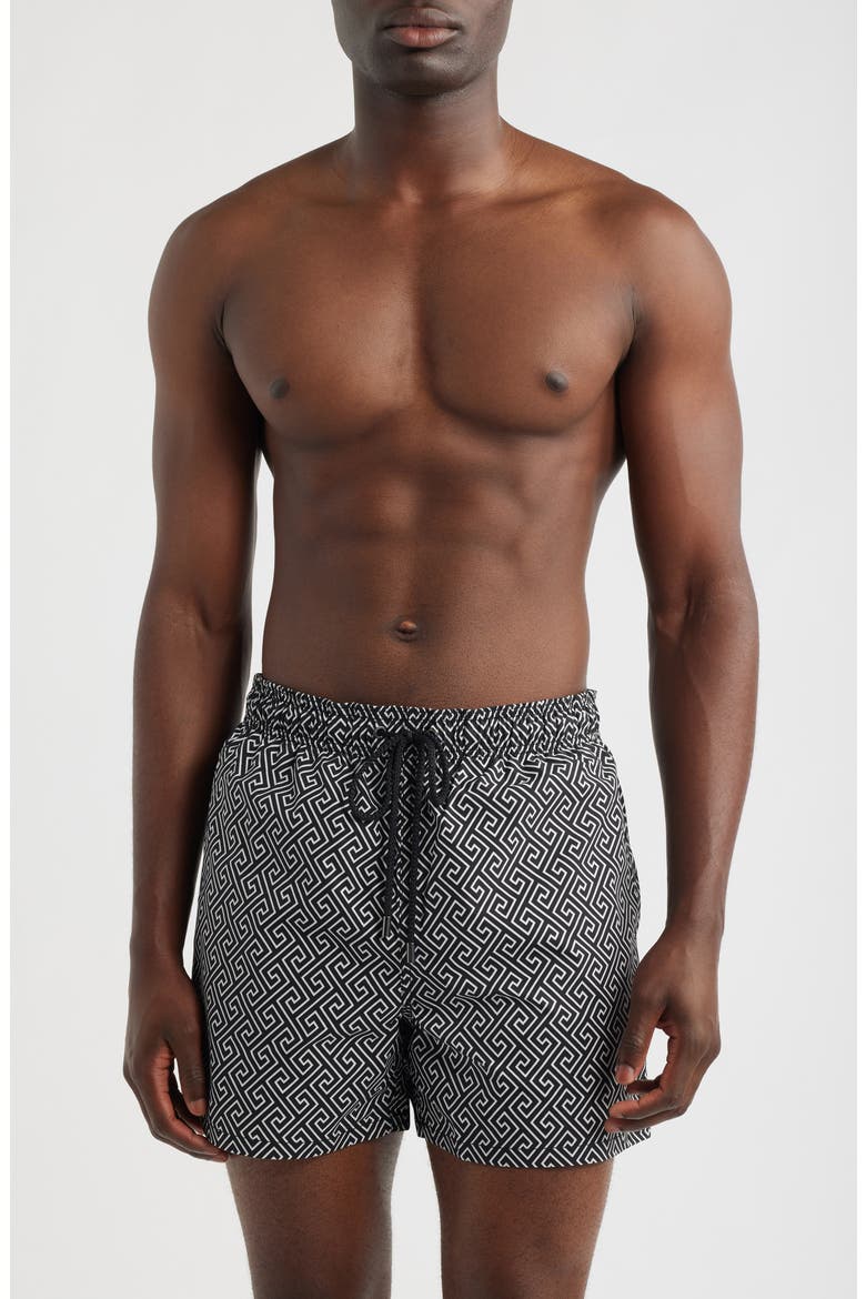 Cruz Print Swim Trunks, Main, color, BLACK
