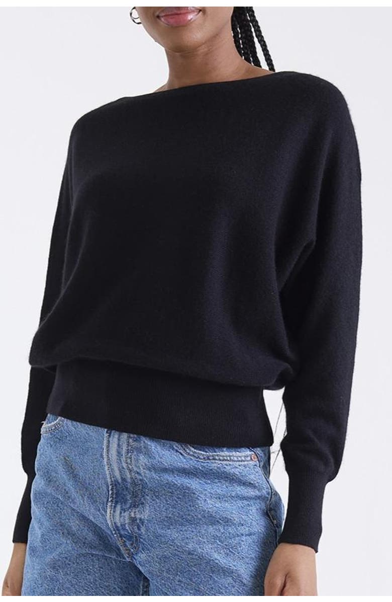 1982 Alaia Long Sleeve 100% Cashmere Sweater, Alternate, color, Black