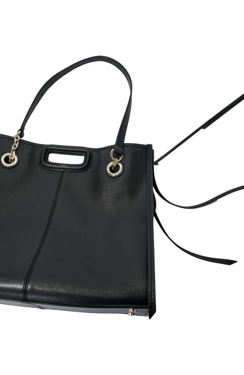 maje Leather tote bag, Alternate, color,