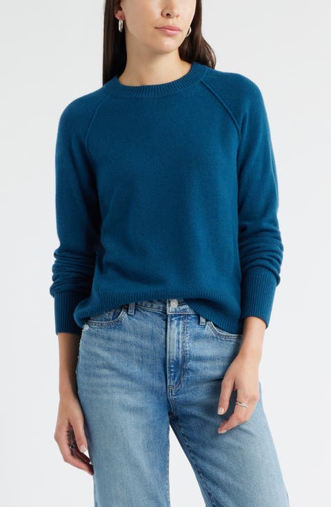 Raglan Sleeve Wool & Cashmere Sweater