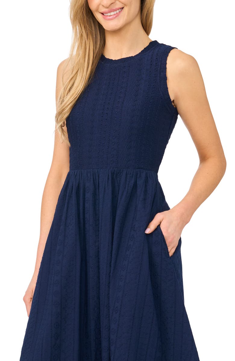 CeCe Sleeveless Midi Sweater Dress, Alternate, color, Classic Navy