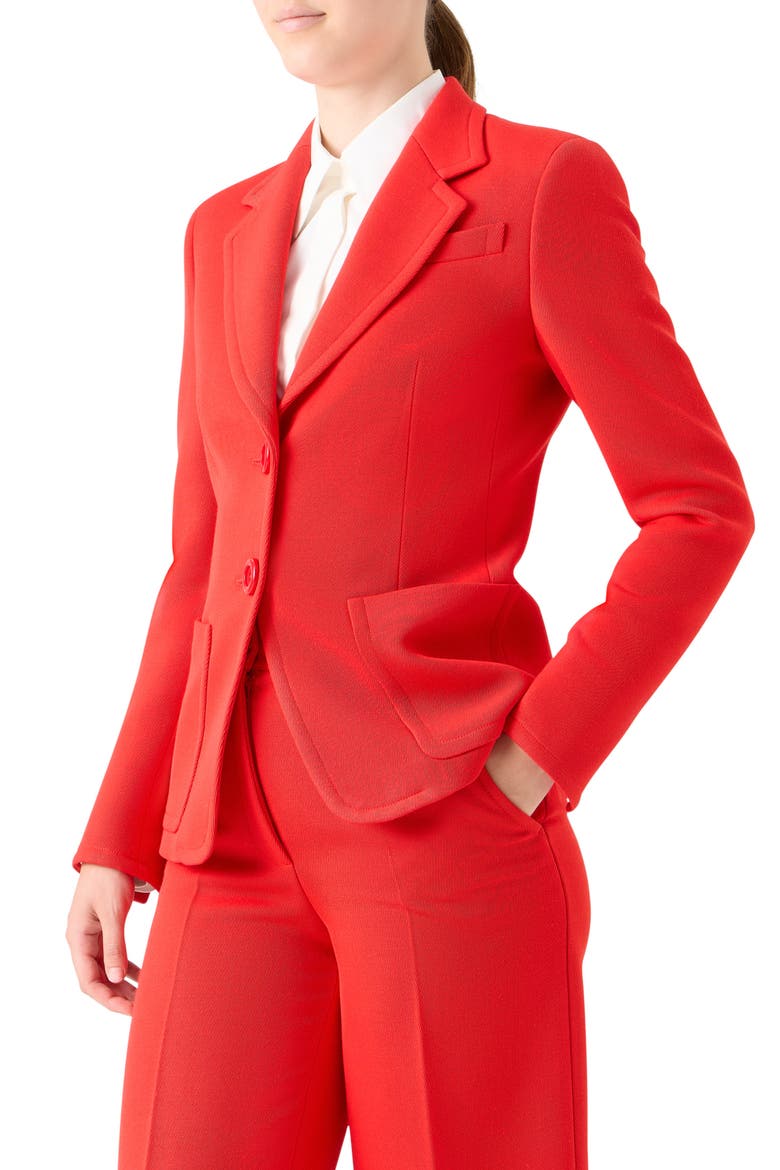 Wool Garbardine Blazer, Alternate, color, BRIGHT RED