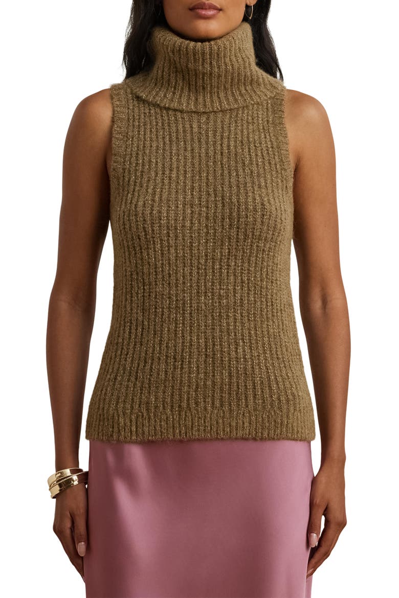 Metallic Sleeveless Turtleneck Sweater, Main, color, MULTI