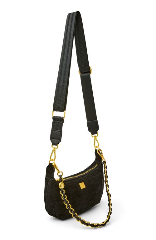 Think Royln Quilted Mini Moon Crossbody Bag In Black