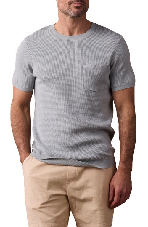 The Normal Brand Waffle Stitch Short Sleeve Sweater In Misty Harbor