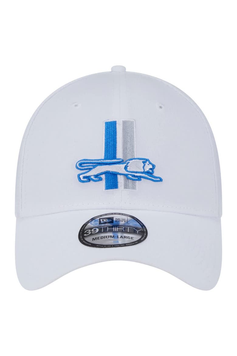 Men's New Era White Detroit Lions Throwback 39THIRTY Flex Hat, Alternate, color, White