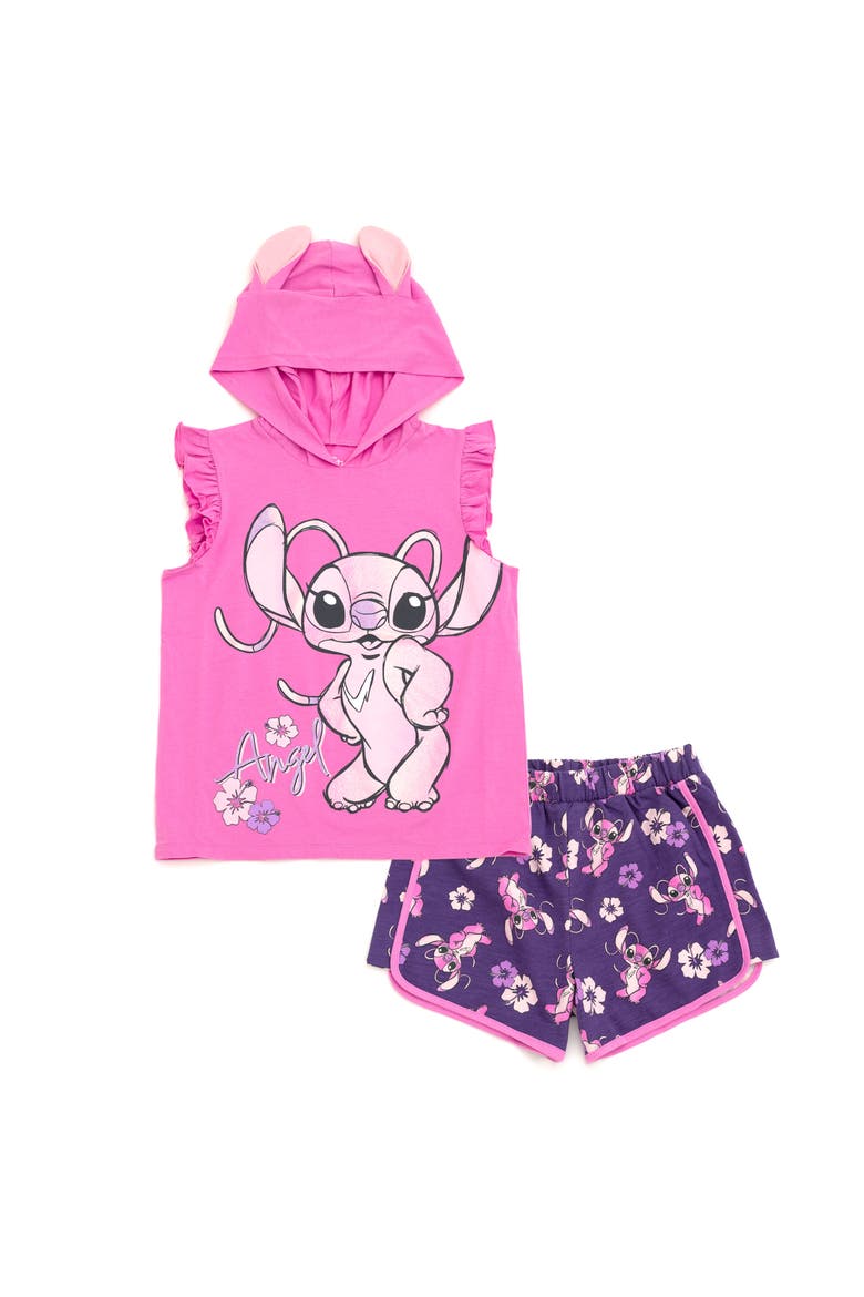 Lilo & Stitch Cosplay 2-Piece Hooded Tank and Shorts Set, Main, color, Pink Purple Angel