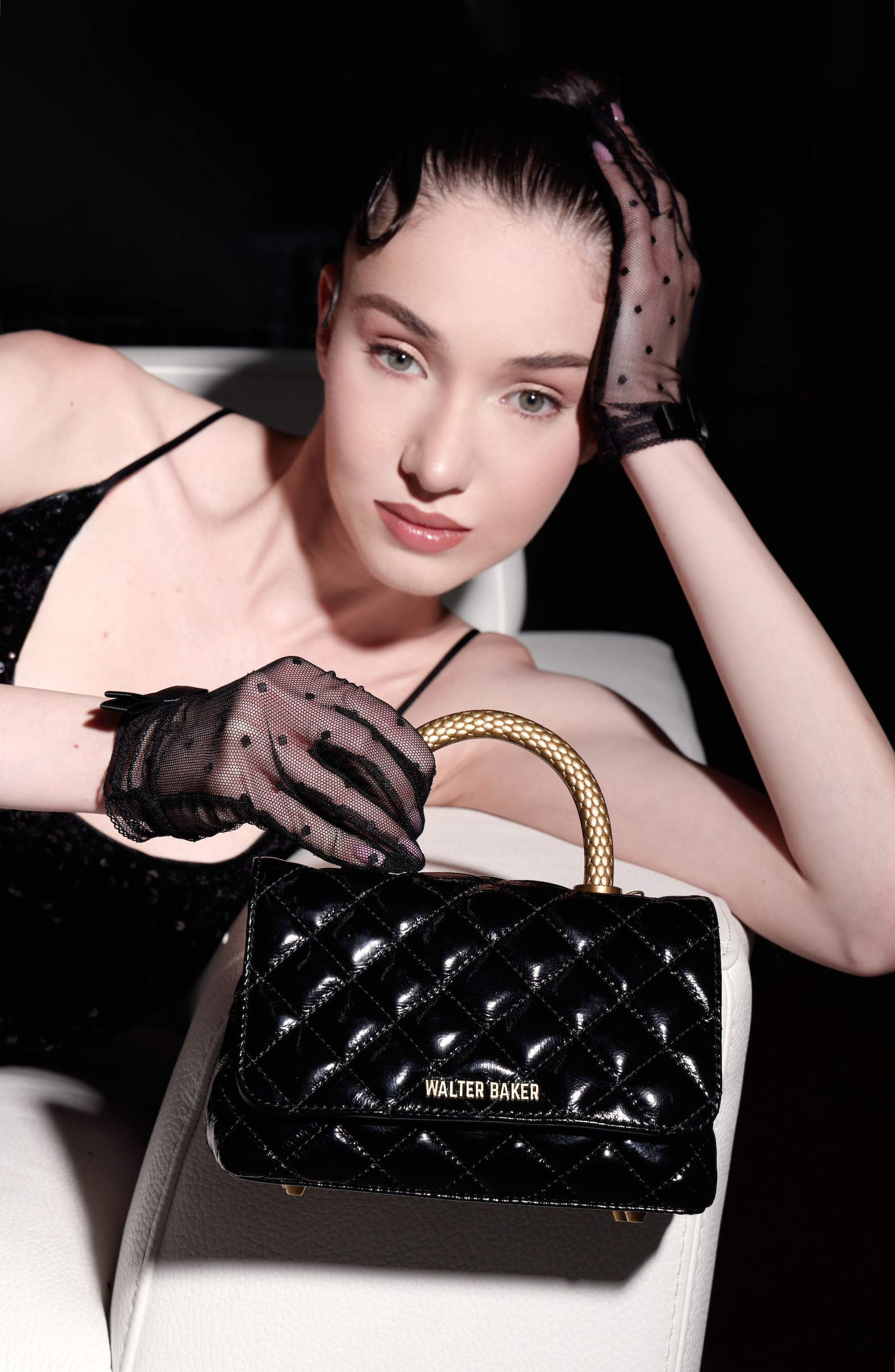 Walter Baker Leila Snake Mini Top Handle, Alternate, color, 