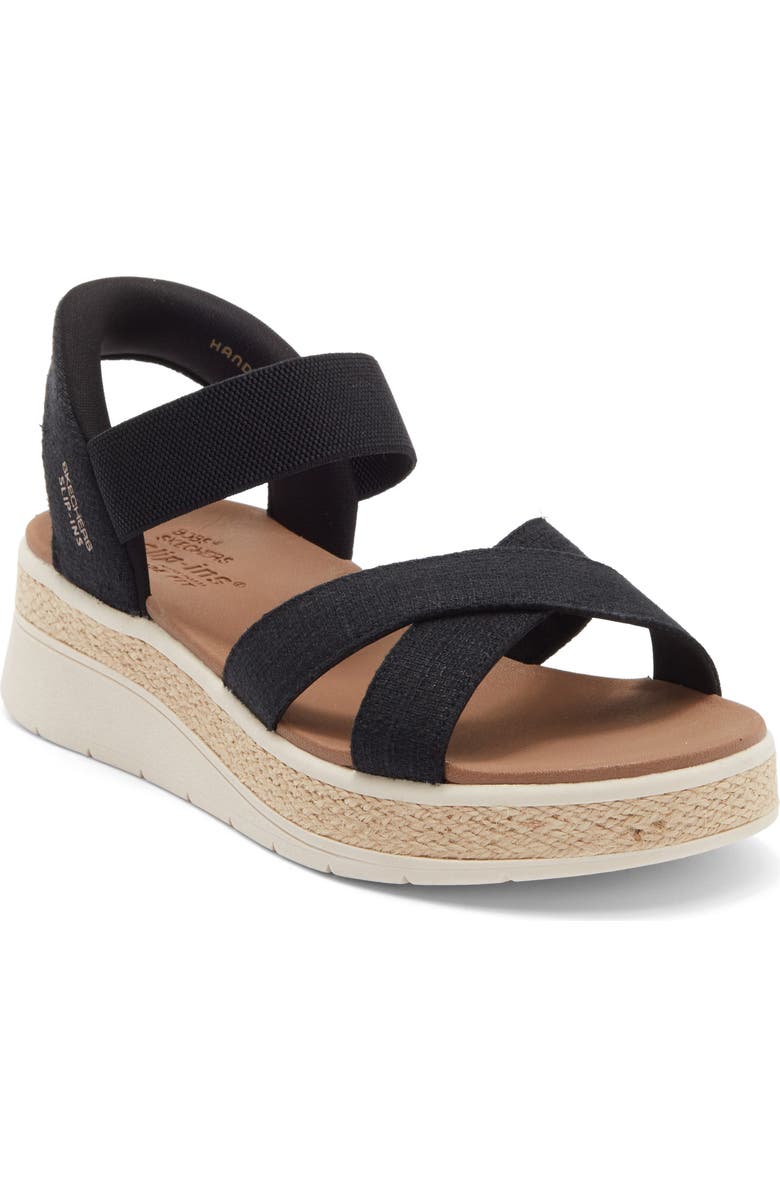 SKECHERS Slip-ins<sup>®</sup> BOBS<sup>®</sup> Slip-On Sandal, Main, color, Black
