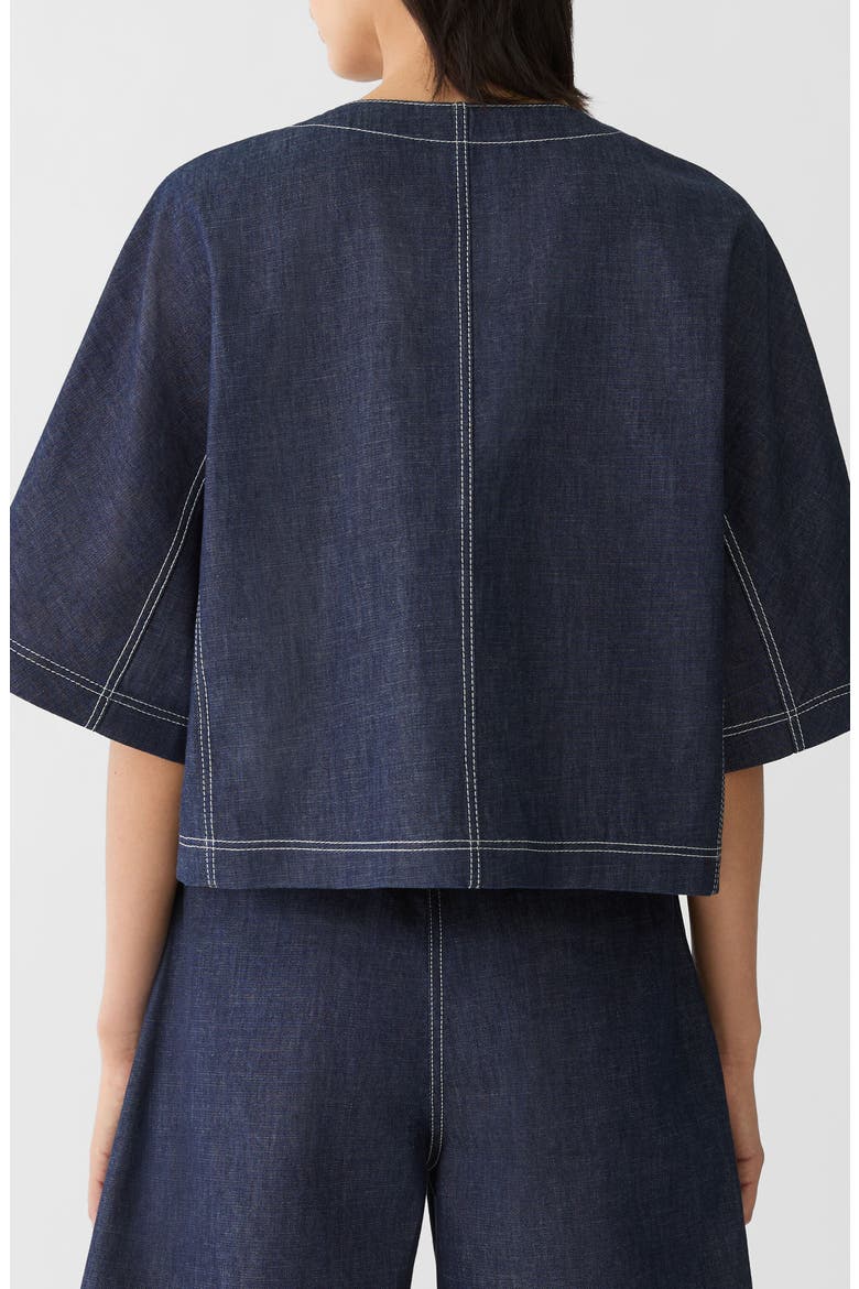 Patch Pocket Chambray Crop Jacket, Alternate, color, SHIPYARD INDIGO