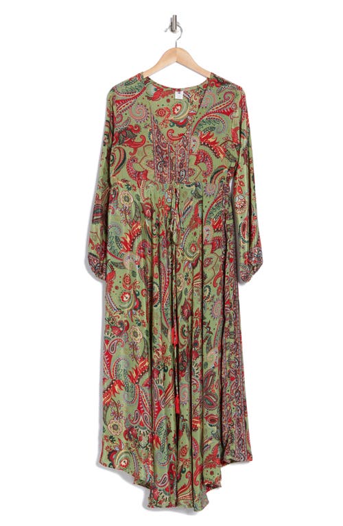 La Fiorentina Abstract Cover-up Beach Dress In Green