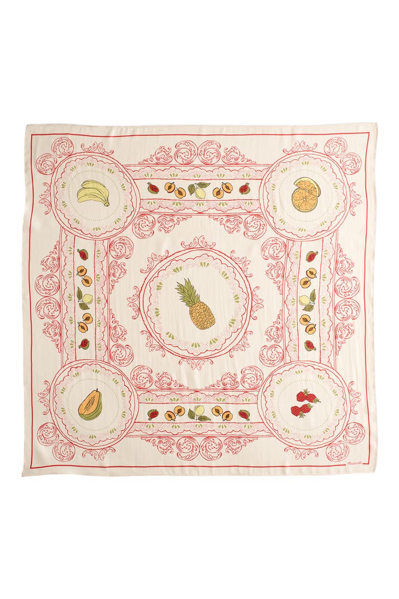Medium Silk Bandana, Main, color, VINTAGE IVORY