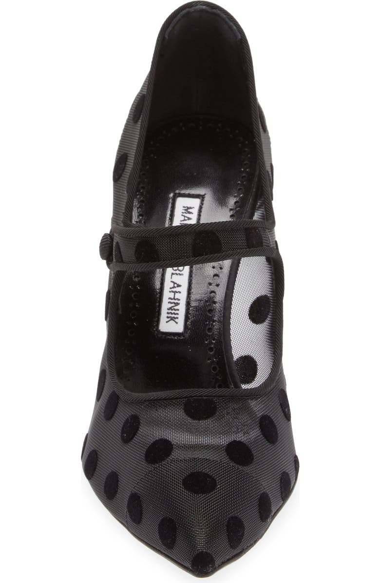 Manolo Blahnik Campari Polka Dot Mesh Pump, Alternate, color,
