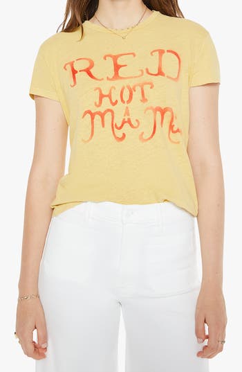 Mother The Sinful Short Sleeve Graphic T-shirt In Yellow
