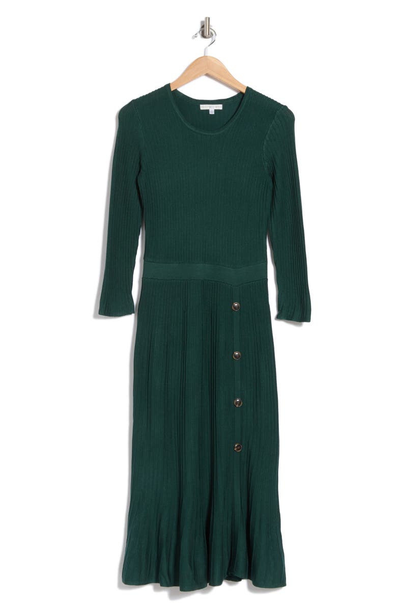 SANDRA DARREN Ribbed Sweater Dress, Alternate, color, Hunter