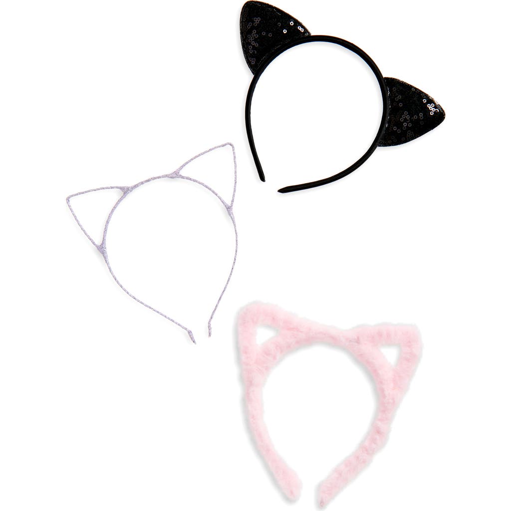 Capelli New York 3-piece Assorted Cat Ear Headbands In Black
