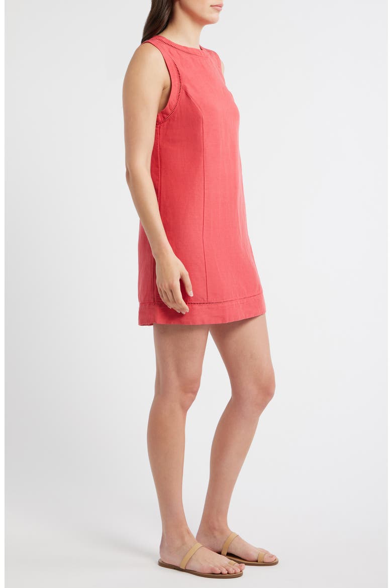 Cora Linen Blend A-Line Minidress, Alternate, color, RED