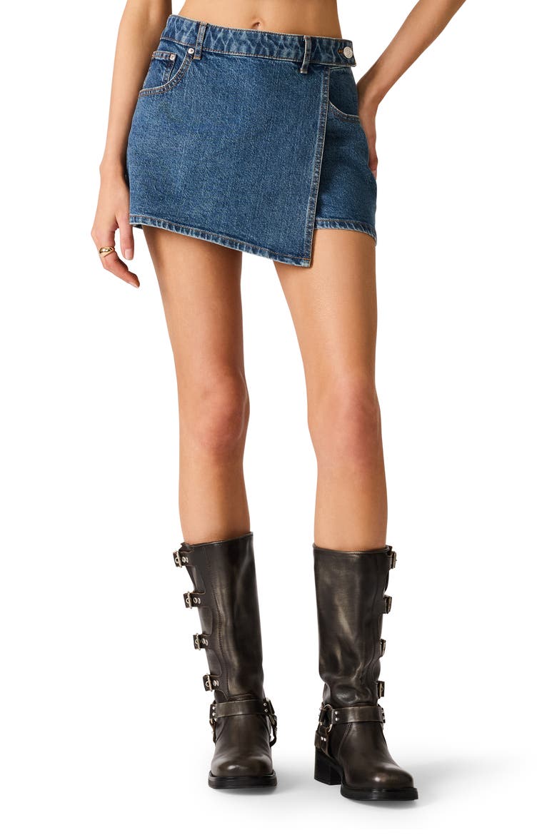 Brightin Denim Skort, Main, color, BLUE HEATHER