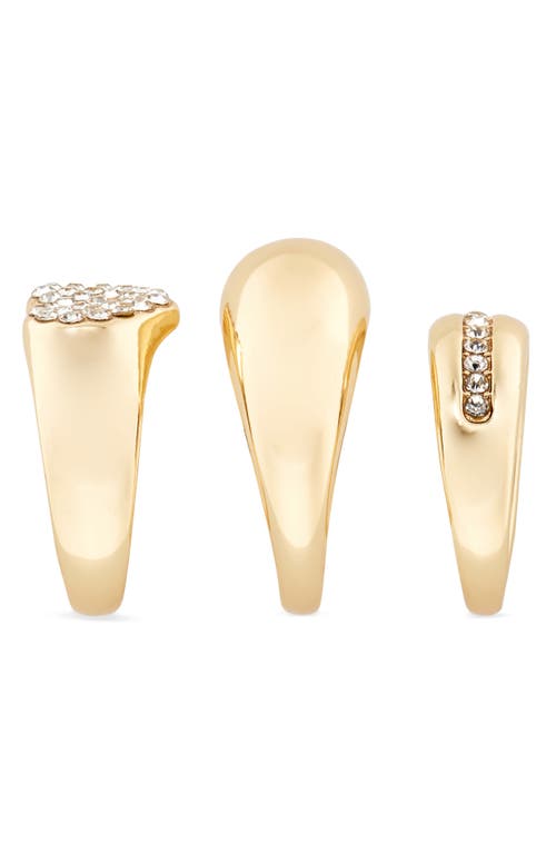 Bp. Pavè Heart Set Of 3 Rings In Gold