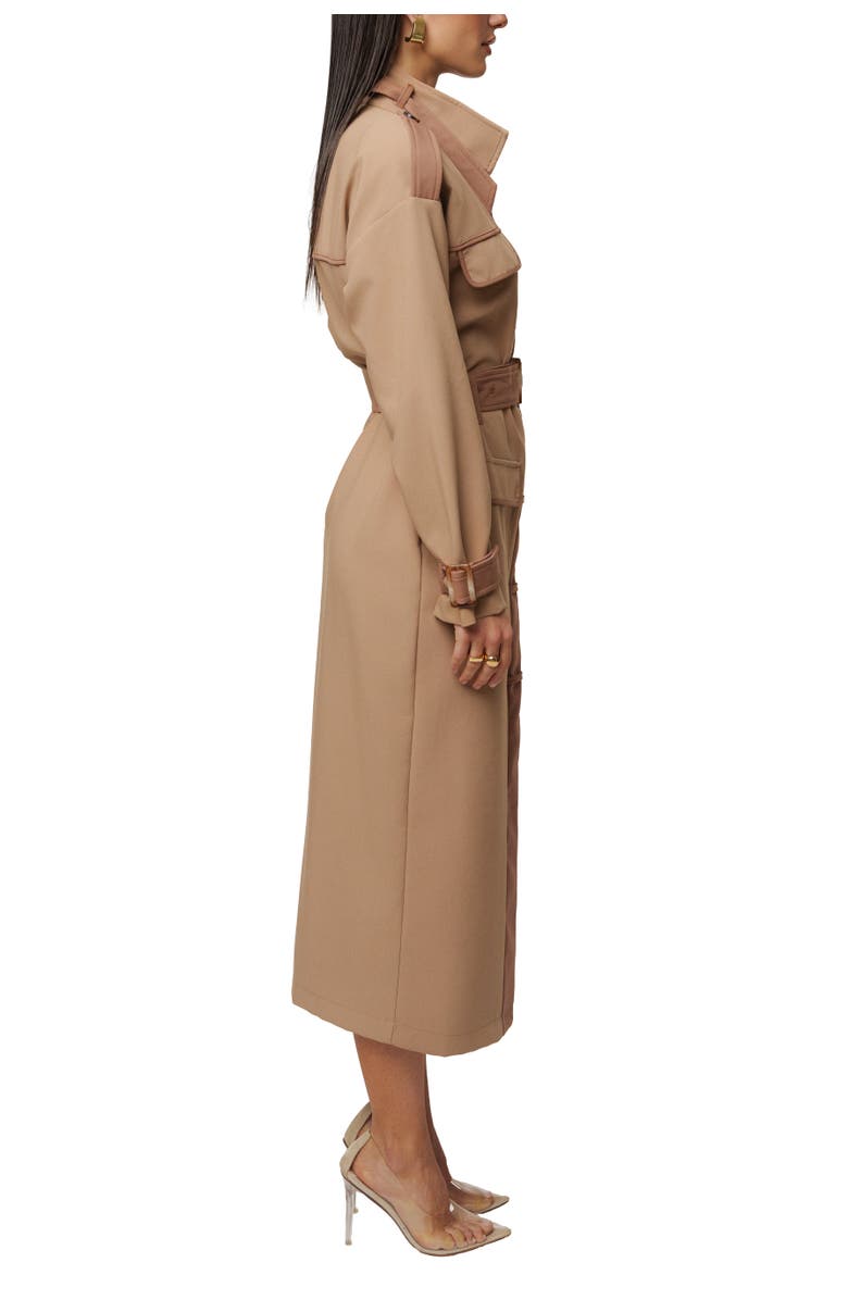 JLUXLABEL Icon Belted Midi Dress, Alternate, color, Beige