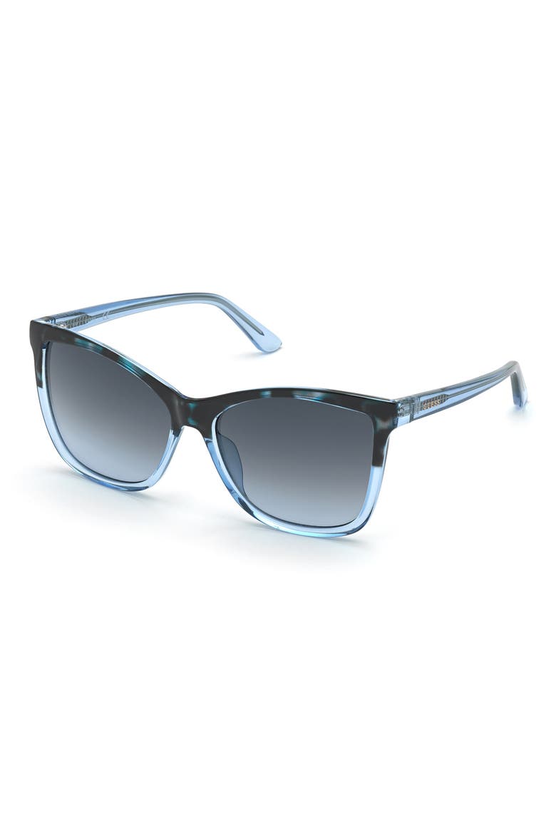 57mm Gradient Lens Cat Eye Sunglasses, Alternate, color, BLUE/ OTHER / GRADIENT BLUE