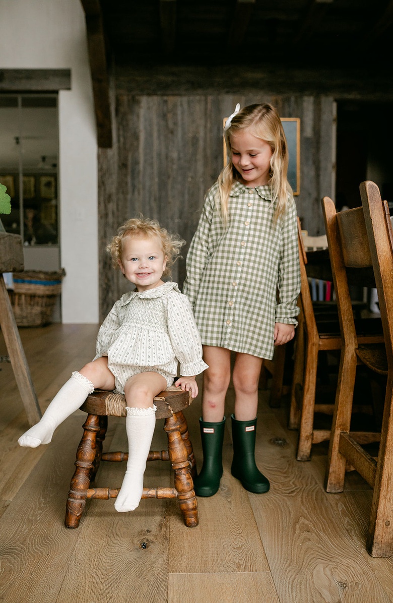 Little Paper Kids Goldie Gingham Dress, Alternate, color, Green Gingham