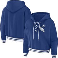 WEAR by Erin Andrews Women's WEAR by Erin Andrews Blue Tampa Bay Lightning Lace-Up Pullover Hoodie