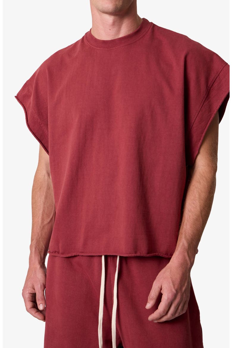 Cotton Cutoff T-Shirt, Alternate, color, MAROON