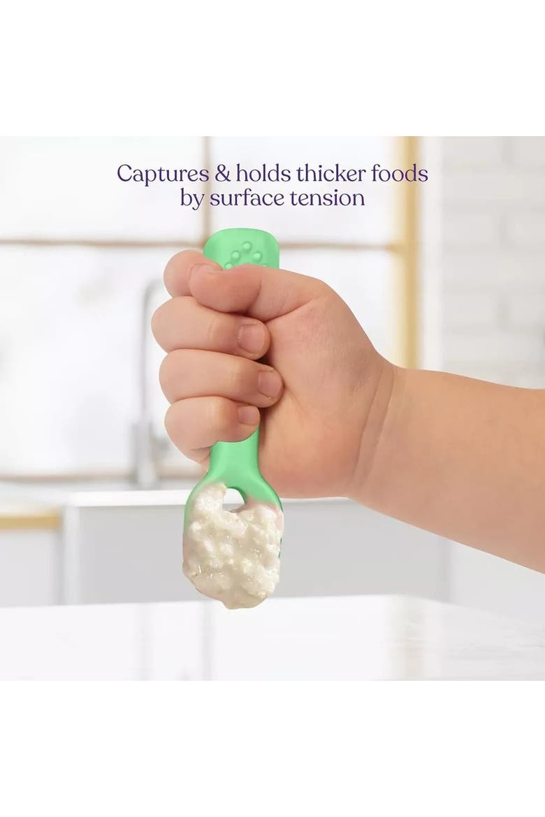 Silicone Baby Feeding Spoon Set 4 Piece, Alternate, color, Green & Blue