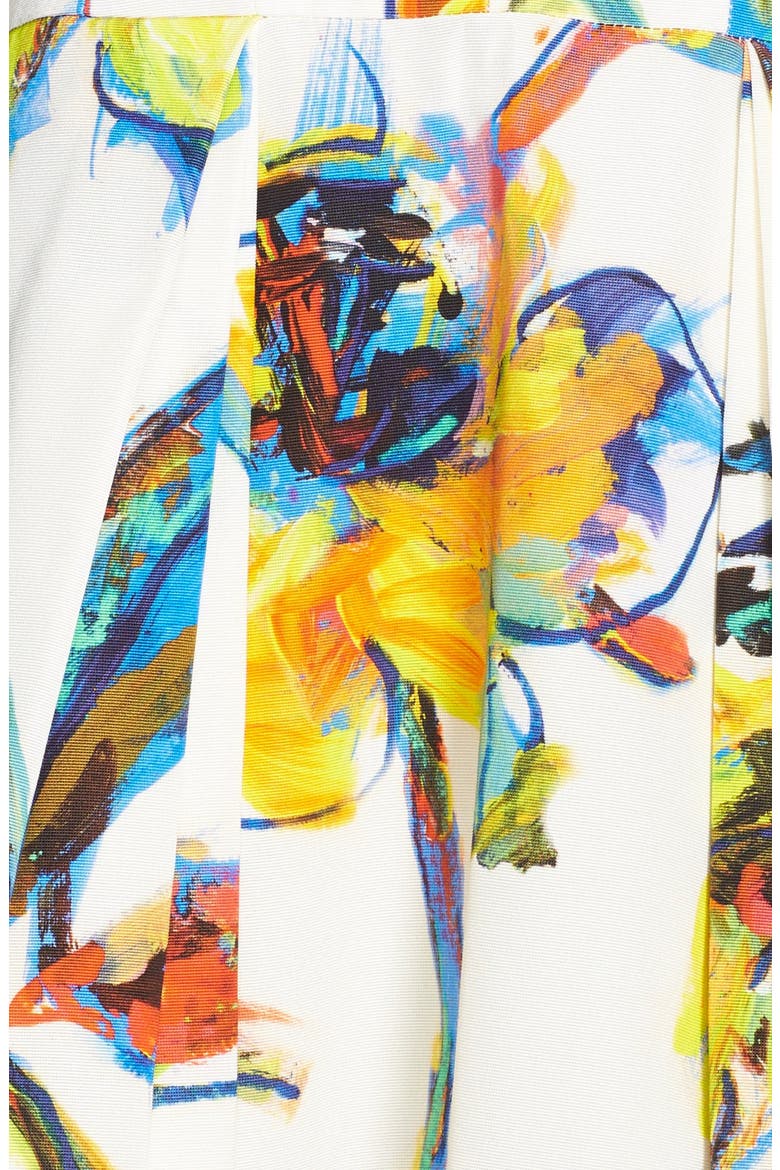 'Ava - Pop Art' Print Cotton Blend Gown, Alternate, color, POP ART FLORAL WHITE