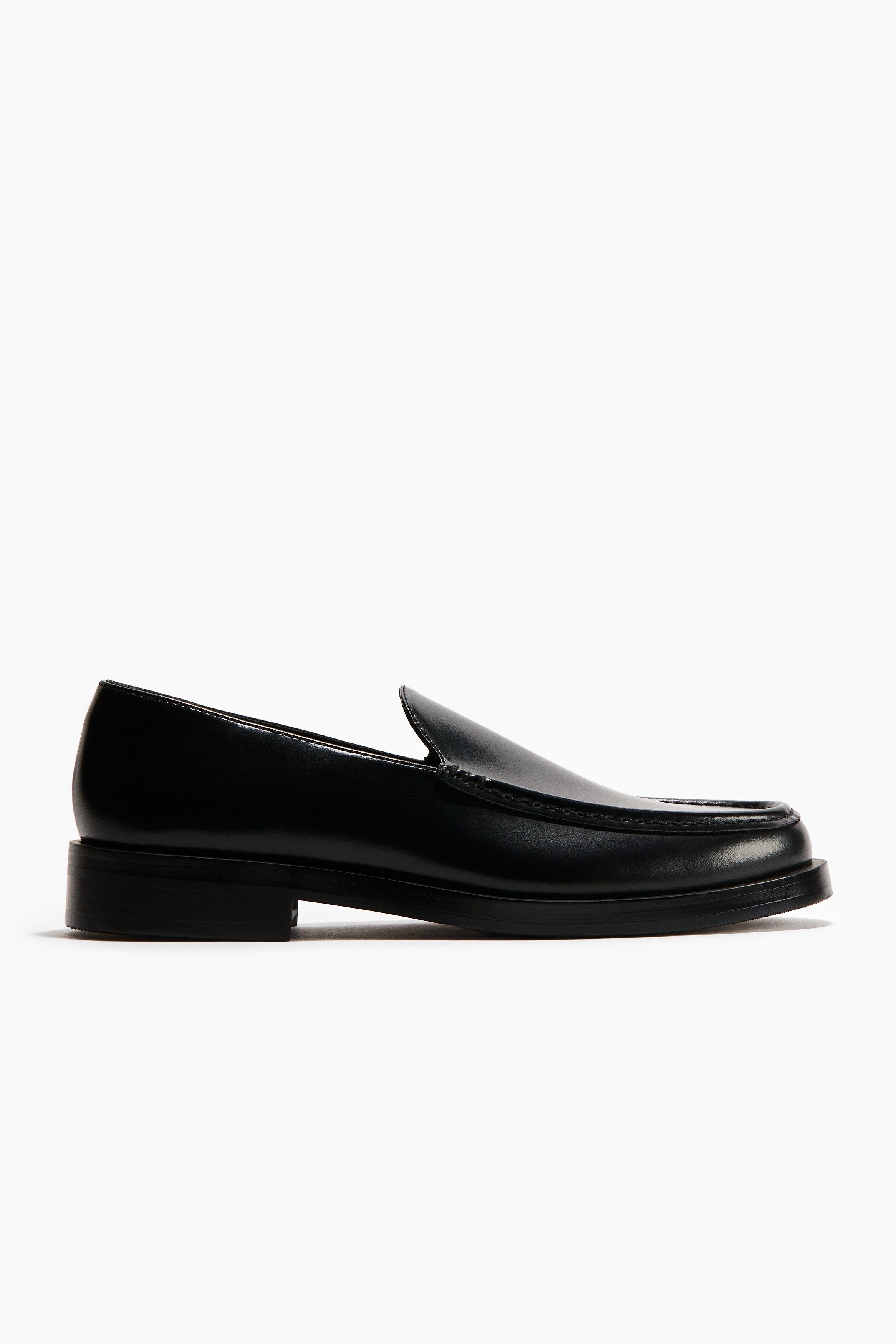 H&M Moccasin-seam Loafers, Alternate, color, Black